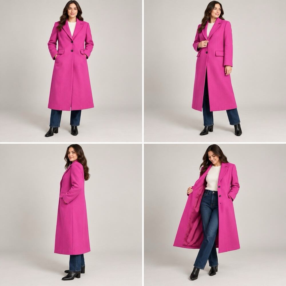 Banana Republic Women’s XL Fuchsia Pink Two Button Long Coat
